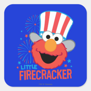 Little Firecracker Elmo Fyrkantigt Klistermärke