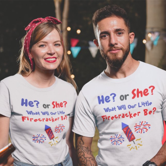 Little Firecracker Gender Reveal T-Shirt (Skapare uppladdad)