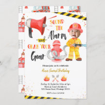 Little Firefighter Boy med Photo Boy Birthday