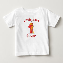 Little Firefighter Hero First Birthday T Shirt