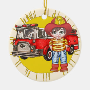 Little Firefighter Julgransprydnad Keramik