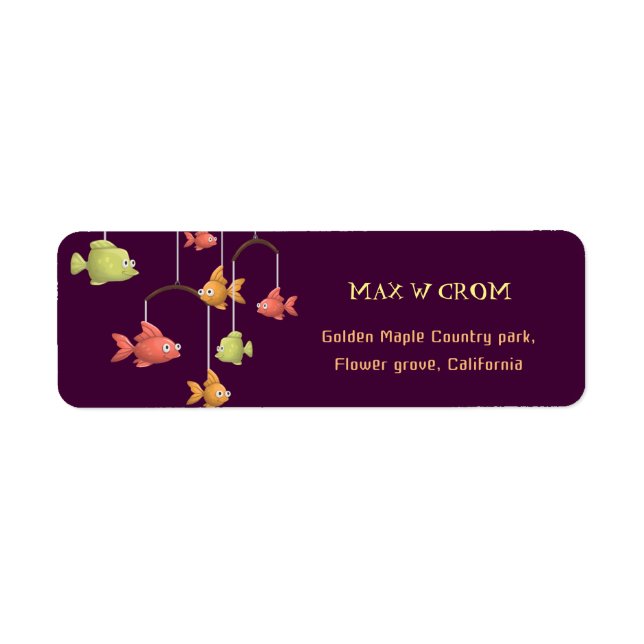 Little Fish Crimson Red Baby Returadress Etikett (Framsidan)