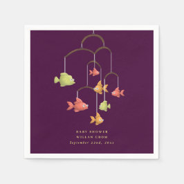 Little Fish Crimson Red Baby Shower Pappersservett