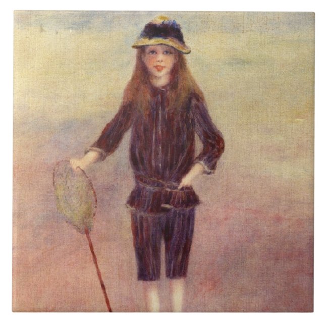 Little Fishergirl (av Pierre-August Renoir) Kakelplatta (Framsidan)