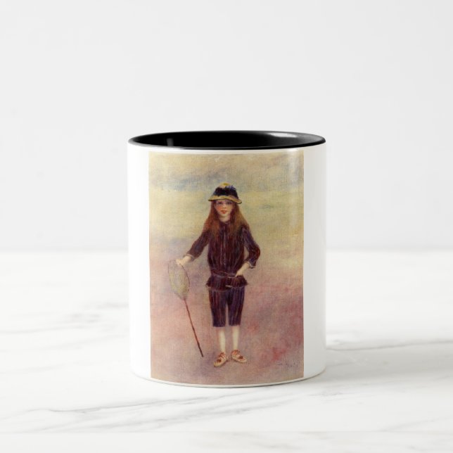 Little Fishergirl (av Pierre-August Renoir) Två-Tonad Mugg (Center)