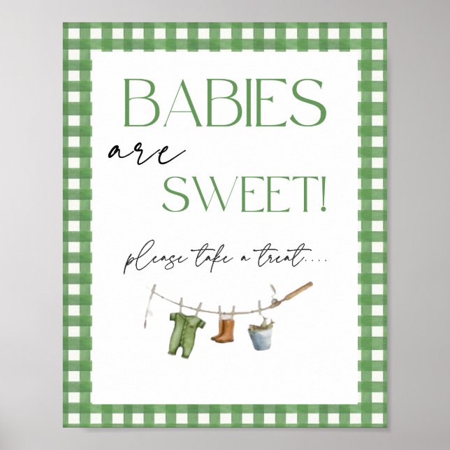 Little Fisherman Baby Shower Babies are Sweet Poster (Framsidan)