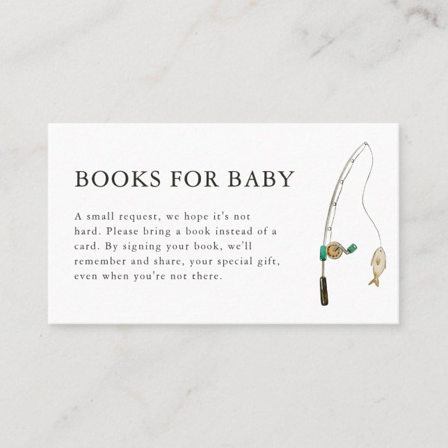 Little Fisherman Baby Shower Bokar för Baby Card Placeringskort (Framsida)