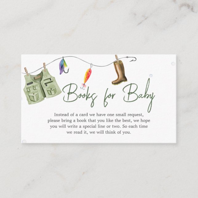 Little Fisherman Baby Shower Bokar för Baby Tilläggskort (Framsida)