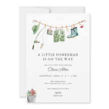 Little Fisherman Baby Shower-inbjudan