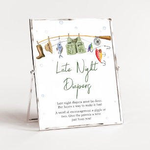 Little Fisherman Baby Shower Late Night Diables Poster