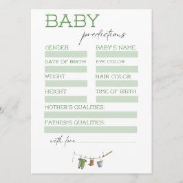Little Fisherman Baby Shower Predictions Card Inbjudningar