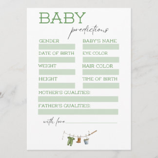 Little Fisherman Baby Shower Predictions Card Inbjudningar