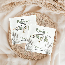 Little Fisherman Clothesline Fishing Baby Shower Pappersservett