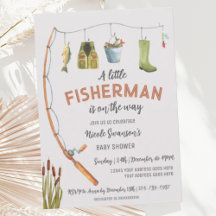 Little Fisherman Fishing Baby Shower-inbjudan