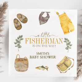 Little Fisherman Fishing Baby Shower Papper Napkin Pappersservett