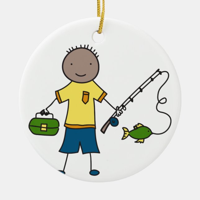 Little Fisherman Julgransprydnad Keramik (Framsidan)