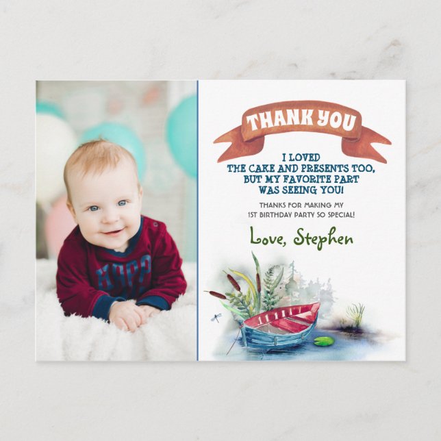 Little Fisherman Tack Photo Vykort (Framsida)