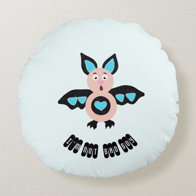 Little fladdermus boy rund kudde (Framsidan)