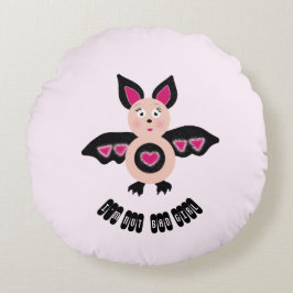 Little fladdermus flicka rund kudde