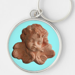 LITTLE FLORENTINE ANGEL,blue Rund Silverfärgad Nyckelring
