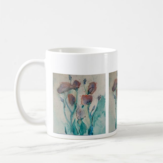 Little Flowers in Watercolor Kaffemugg (Vänster)