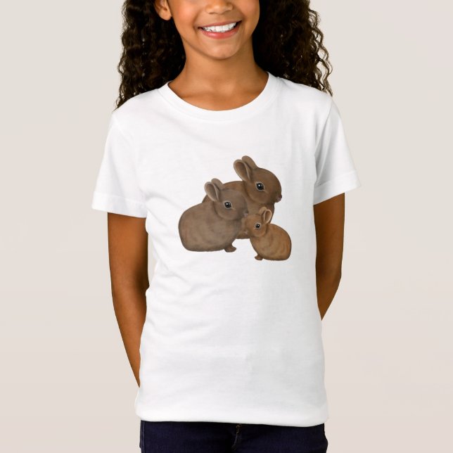 Little Fluffy Bunny Rabbits T Shirt (Framsida)