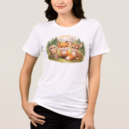 Little Forest Friends: A Cozy Fox, Owl & Deer Adve T Shirt