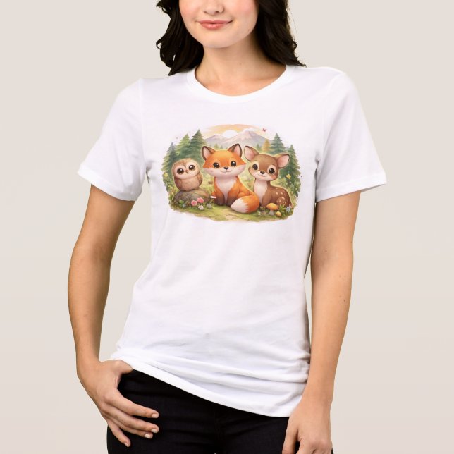 Little Forest Friends: A Cozy Fox, Owl & Deer Adve T Shirt (Framsida)