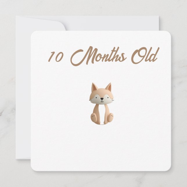 Little Forest Friends Baby Milestone Card –10 Mont Julkort (Framsida)