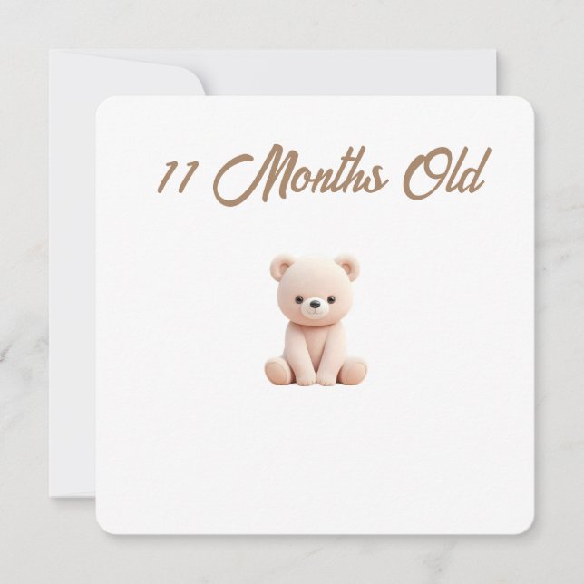 Little Forest Friends Baby Milestone Card –11 Mont Julkort (Framsida)