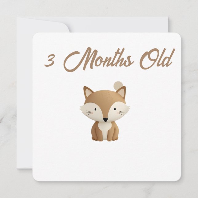 Little Forest Friends Baby Milestone Card –3 Month Julkort (Framsida)