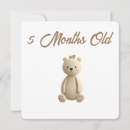Little Forest Friends Baby Milestone Card –5 Month Julkort