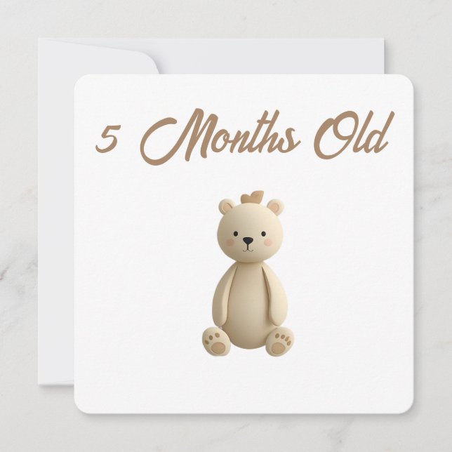 Little Forest Friends Baby Milestone Card –5 Month Julkort (Framsida)