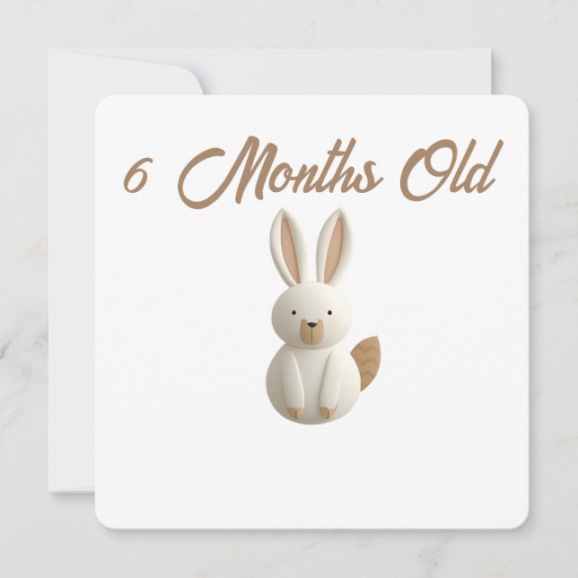 Little Forest Friends Baby Milestone Card – 6 Mont Julkort (Framsida)