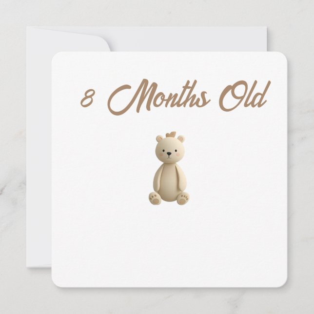 Little Forest Friends Baby Milestone Card – 8 Mont Julkort (Framsida)