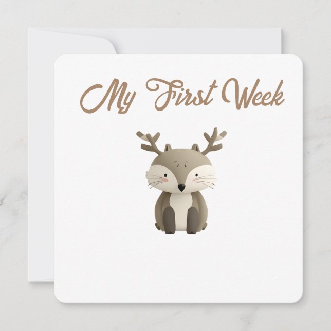 Little Forest Friends Baby Milestone Card – My Fir Julkort (Framsida)