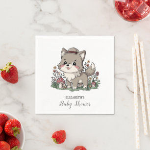 Little Forest Varg Baby Shower Pappersservett