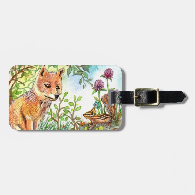 Little Fox and Chipmunk Bagagebricka (Horisontell Framsida)