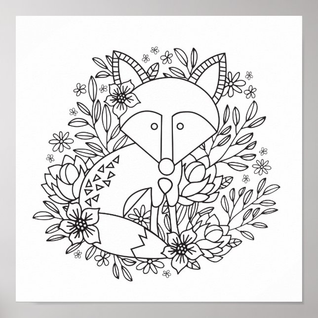 Little Fox Coloring Page Poster (Framsidan)