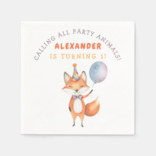 Little Fox Födelsedagsfest Pappersservett