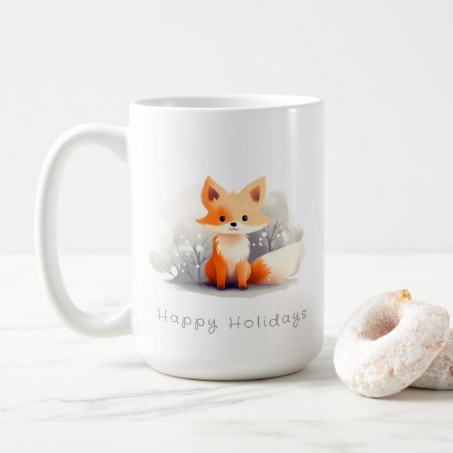 Little fox in winter kaffemugg (Med munk)