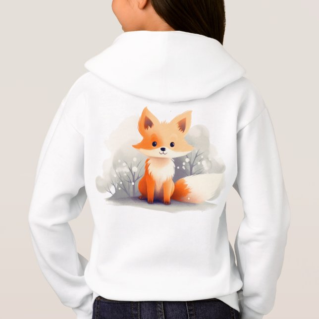 Little fox in winter, personalized t shirt (Baksida)