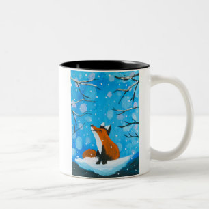 Little Fox Kärlek Snö Två-Tonad Mugg