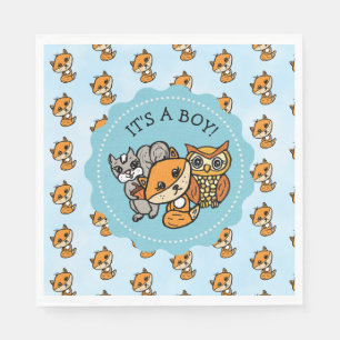 Little Fox och Forest Friends Baby Shower Pappersservett