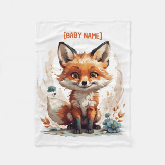 Little Fox Personlig Fleecefilt