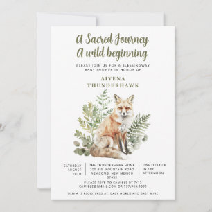 Little Fox Spirit Blessingway Baby Shower Inbjudningar