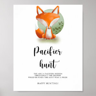 Little fox unge - Nappar-jakt på babyduschspel Poster