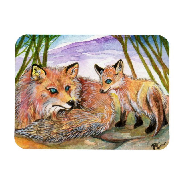 Little Fox's Nap Time Magnet (Horisontell)