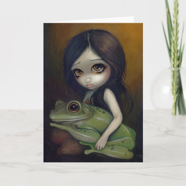 "Little Frog Girl"-hälsningskort Kort (Framsida)
