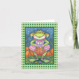 LITTLE FROG HOPPY HALLOWEEN NOTE CARD Verse Kort